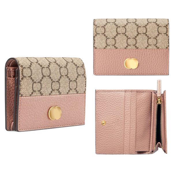 Marmont Con caja Clave Cartera G Titular de la tarjeta Poke Tarjeta Cuero genuino Monederos de lujo Monederos para mujer Diseñador Chica Dama Rosa Carteras Bolsa Titulares Monedero Titular de la tarjeta 466492