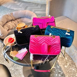 Marmont Women Designer Bags Velvet Crossbody Heart Heart Real Cuir Handbags Chain Cosmetic Messager Shopping Sac à bandoulière