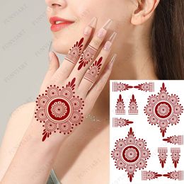 Autocollants de tatouage au henné de couleur marron pour les tatouages temporaires de main brun rouge pour les femmes tatouage Mehndi imperméable faux Hena