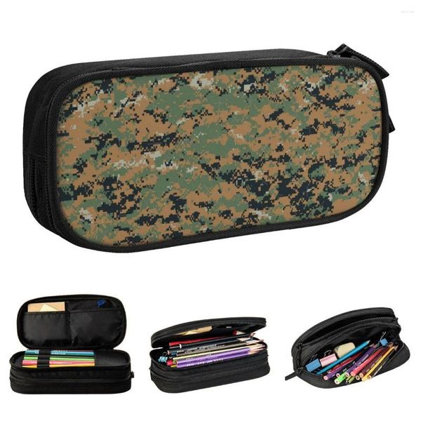 Marpat Woodland Camouflage porte-crayon armée militaire Camo crayons stylo boîte étudiant grande capacité sac école cadeau papeterie