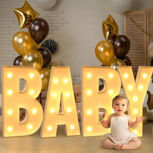 Marquee Light Up Nombre de bricolaje Caja de llenado de globo Lights Light Up Light Up para Baby Shower Anniversary Weeding Room Decoración 240419