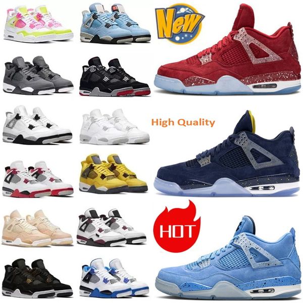 Marquette 4 Zapatillas de baloncesto Grogu Oklahoma Sooners Frozen Moments Jumpman 4s Wahlburgers Wild N Out UNC PE Hot Punch Hombres Mujeres Zapatillas con caja