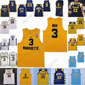 Marquette Golden Basketball Jersey NCAA Howard Butler Wade Justin Lewis Darryl Morslell Tyler Kolek Kameron Jones Kur Kuath