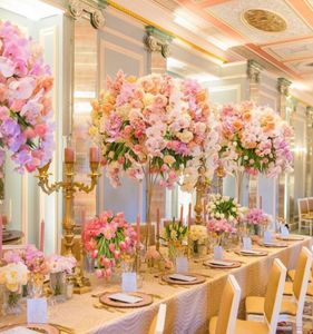 Soporte de flores para matrimonio, columna de pilar, centro de mesa de boda, decoración mental, florero, accesorios, arreglos de mesa decor0005