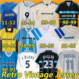 Marseille Maillot de foot DROGBA L.BLANC retro voetbalshirt 1990 1991 1992 1993 1998 1999 2000 2003 2004 2005 PIRES vintage voetbalshirt BOLI PAPIN RIBERY 65468