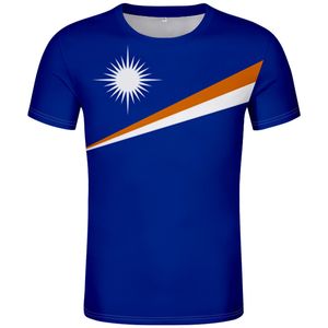 Marshall Islands Mannelijke T-shirt DIY Free Custom Made Name Number MHL T-shirt Nation Flag Land Print Foto Logo Kleding