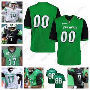 Marshall Thundering Herd Football Jersey NCAA College Randy Moss Wells Evans Keaton Xavier Gaines Zban Rasheen Ali Corey Gammage EJ Horton hommes femmes jeunes