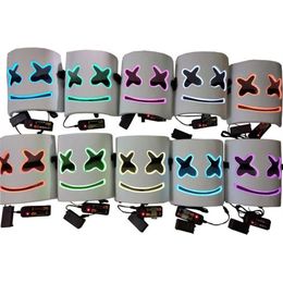 Marshmellow Holloween LED TMILING GEZICHT Funny Party Cosplay Masker Concert Verlichting DJ Maskers FestivalParty S182V