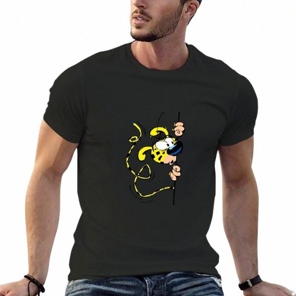 Marsupilami pared azul Gast Lagaffe película Carto Color Big Ben camiseta anime llano sublime hombres camisetas m02m #