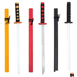 Arts martiaux 3 pièces samouraï japonais Katana en bois jouet peinture Cosplay accessoires formation livraison directe Sports de plein air Fitness Supplie Ot8Sa