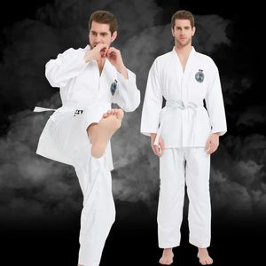 Arts martiaux ITF approuve le professionnel de l'uniforme blanc taekwondo étudiant doboks costume kimono arts martiaux Taekwondo Vêtements à manches longues G 231216