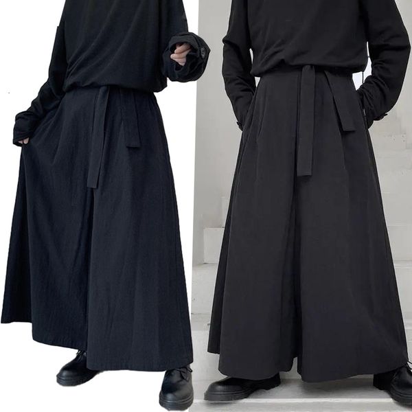 Artes marciales Kendo Uniformes Ropa de artes marciales Kendo Aikido Artes marciales Pantalones sueltos góticos Hakama Samurai Hombres Pantalones de pierna ancha de talla grande 230915