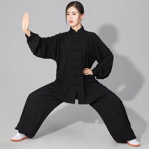 Vechtsport Tai chi Effen Katoen 6 Kleuren Hoge Kwaliteit Wushu Kung fu Kleding Kinderen Volwassen Wing Chun Pak 231204