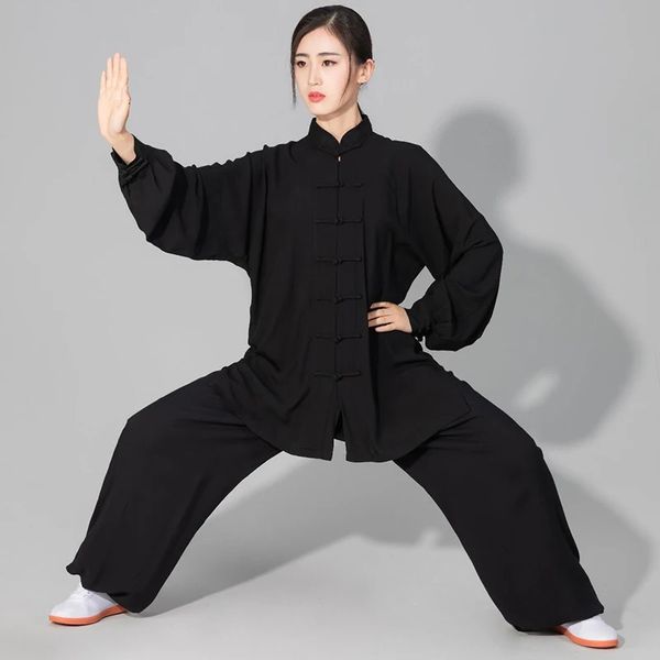 Arts martiaux Tai chi solide coton 6 couleurs haute qualité Wushu Kung fu vêtements enfants adulte Wing Chun costume 231204