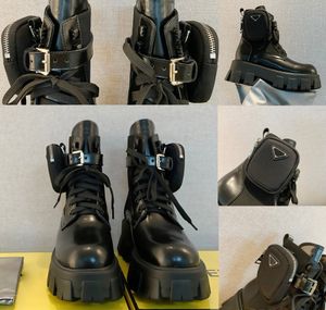 Botas Martin Botas de diseñador Botas de moto Botas Chelsea de lujo Mujer Botas de caballero de tacón grueso con letras de cabeza redonda de cuero negro