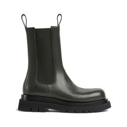 Martin Laarzen Vrouwen Bott Slip-On Enkle Designer Boot 5cm Chunky Hak zwart wit met roze groen