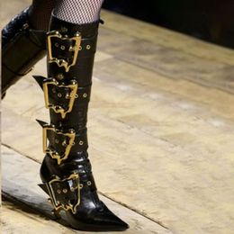 Martin Leather Femmes Boots Pillage Toe Gol