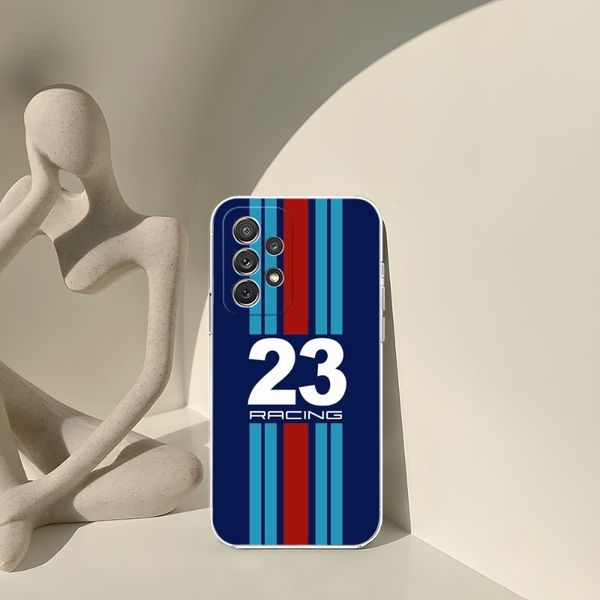 Martini RACE RACE CASE TRANSPARENT POUR SAMSUNG S23 S20 S30 S22 S10E S10 20FE Note 20 10 Pro Plus Ultra A12 A42 A71 A91