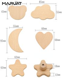 Maruat Heart Shape Furniture Handle Woodworking Cabinet Single Hole Poignées en bois pour meubles Handle de meubles de cuisine pour enfants