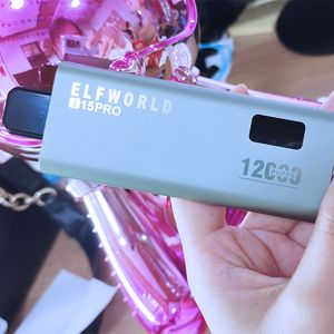 Prix d'origine Elfworld Shock nouveau rhum Ultima Pro 12000 Puffs 0% 2% 5% prérempli 18 ml E-liquide star service en temps opportun mod 15k18k20k vape jetable flux d'air elf barre d'écran LED