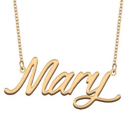 Mary naam ketting hanger op maat gepersonaliseerd voor vrouwen meisjes kinderen beste vrienden moeders geschenken 18k verguld roestvrij staal
