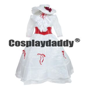 Mary Poppins Film Prinses Mary White Feestjurk Cosplay Costume259r