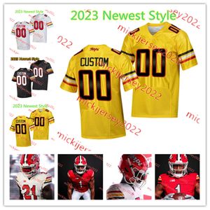 2023 Maryland voetbalshirt 0 Neeo Avery 51 Dylan Gooden 25 Kevis Thomas 84 Corey Dyches Maryland Terrapins Jerseys op maat gestikte heren jeugd