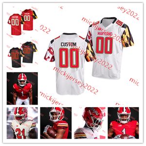 Maryland Terrapins voetbalshirt Roman Hemby Taulia Tagovailoa Custom gestikte heren Jeugd 5 Quashon Fuller 4 Shaleak Knotts 14 Jesaja Hazel Maryland Jerseys