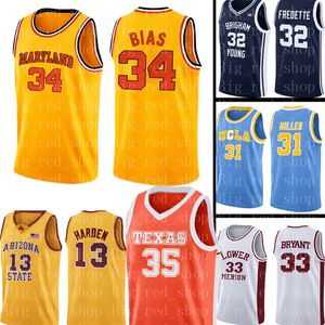 Maryland University Jersey 34 Len Bias Basketball Jerseys Mens ncaa University Goedkope groothandel Jersey Maat S-XXL