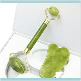 Schoonheidsinstrument RF Jade Roller met geschenkdoos Hart Guasha Scra Board Slimming Face Lifting Masr Facial Skin Beauty Jllwbz Drop Deliv Mas Health Beautynathalal