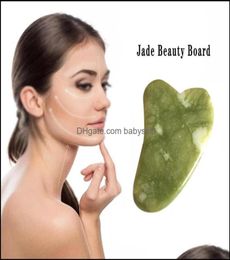 Mas Stones Gua Sha Set Natural Stone Green Jade Guasha Board Masr pour SCRA Therapy Jades Roller Rocks Health Beauty Ytl3051876