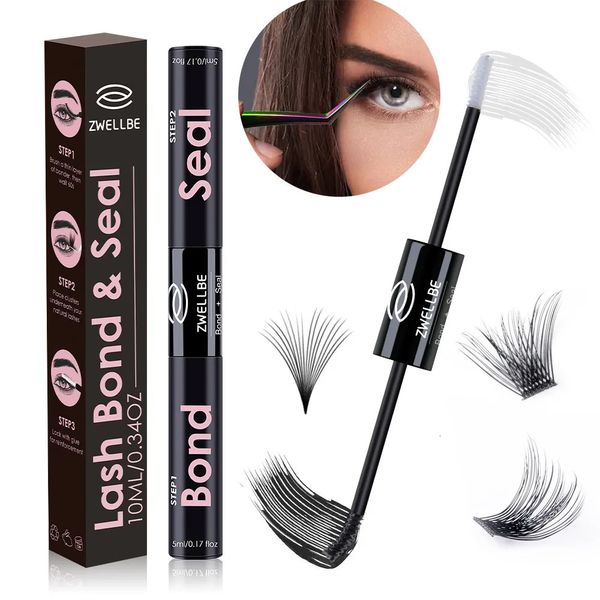 Mascara 10ml Cluster Lash Bond Seal ZWELLBE DIY Pestañas postizas Pegamento Extensión Adhesivo Recubrimiento de retención Herramienta de maquillaje impermeable 231113