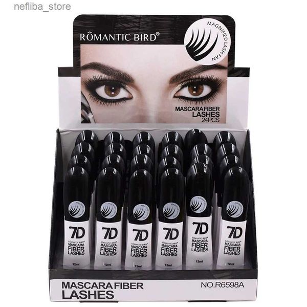 Mascara 24 piezas PCS Black Mascara Extensiones de pestañas líquidas alargando y voluminificando las pestañas postizas Efecto Mascara L410 larga