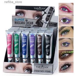 Mascara 24pcs Mascara coloré Extensions de cils liquides 6Colors Allongeant et volumisation durables pour un effet de ventilateur complet L410