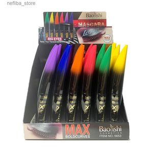 Mascara 24pcs Mascara coloré Extensions de cils liquides 6Colors Curling et volume durables imperméables pour un effet de ventilateur complet L410