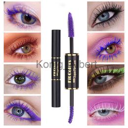 Wimperntusche, 5 Farben, wasserfest, ohne zu blühen, schnell trocknend, verlängernd, lang, lockig, Blau, Lila, Schwarz, Weiß, feine, glatte Textur, Make-up x0807