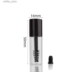 Mascara 50pcs 3 ml tubo de máscara de mascara vacío muestra de plástico transparente tapa de tapa líquida botella brillo de labios recargable twos de ojo de labio pequeño l410 L410