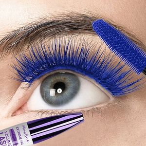 Mascara 5D Stereo Blue Colors Waterproof Long Lasting Curling Silk Fiber Eyelashes Extension Makeup White Eye Lash Cosmetics 231020