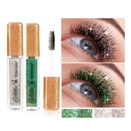 Mascara 7 kleuren glitter snel droge langdurige waterdichte krullend krullend glanzende wimper fashional sexy diamant voor make -up 231027