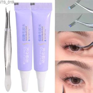 Mascara Glue de pestañas transparente con pinzas establecidas por el adhesivo seco y impermeable que no irritan las pestañas extensiones de la extensión ojos de maquillaje cosmético