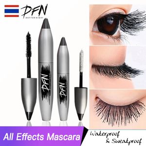 Mascara DFN noir clair mascara en fibre de soie 4d mascara en fibre pour les yeux imperméable volume cils longs frisés ensemble de maquillage pour cils épais pour les yeux 231113