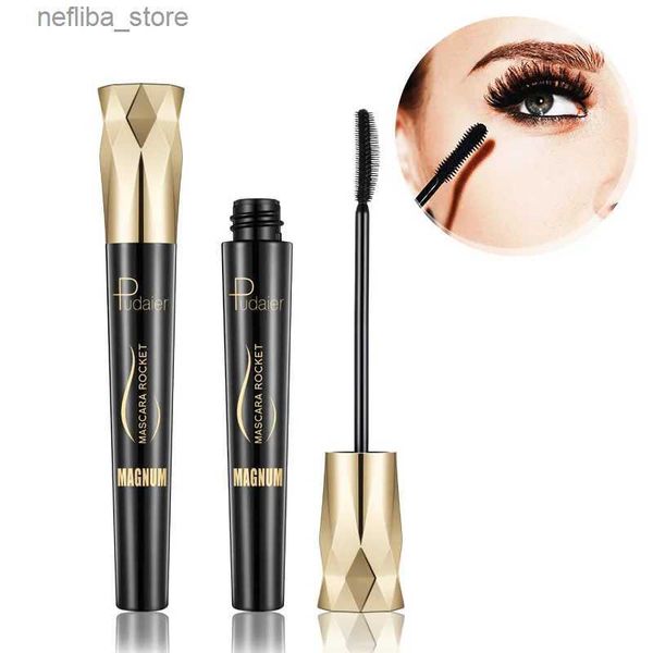 Mascara DJBS Europe et Amérique Maquillage de mode Couronne Black Black Imperpose Fibre épaisse longue Rollup non ternissant 4d Eye noir ensemble noir L410