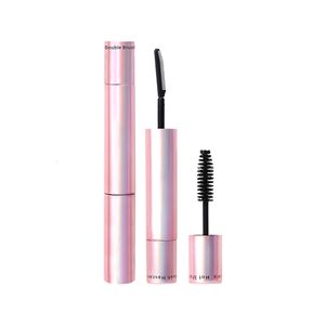 Mascara Mascara à tube rose à double extrémité Mascara à cils en fibre personnalisée de marque privée Premium Fibre solide Longueur Volume Maquillage organique 230712