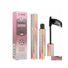 Mascara Elaimei 4D Volume Waterproof Silk Curl Fiber Lash Starry Wimperverlenging Zwarte Dikke Mascara's Cosmetica Drop Delivery Genezen Dhypw