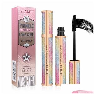 Mascara Elaimei 4D Volume Waterdichte zijde Krul Vezel Lash sterrenheme wimperverlenging zwarte dikke mascaras cosmetica drop levering heal dhevn