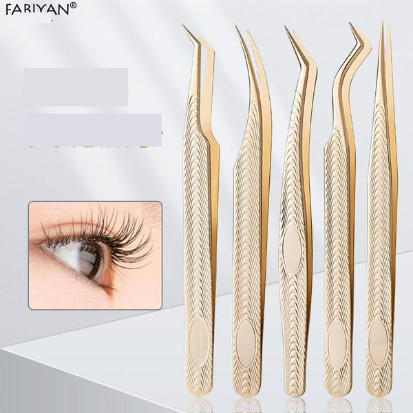 Mascara haute précision chinois faux cils pince à épiler pince à plumes d'or Ukraine greffage fleur division de beauté outils livraison directe Othnp