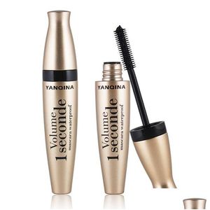 Mascara Maquillaje Y Negro Impermeable Tubo dorado Alargado Grueso Curling Volumen I Seconde Larga duración Coloris Yanqina Ojos Maquillaje Dro Dhodu