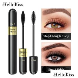 Mascara Nieuwe Zonnebloem Dubbel Effect Waterproof Oog Zwart Volume Cosmetica Make-up Drop Delivery Gezondheid Schoonheid Ogen Dhgpd Ottcj