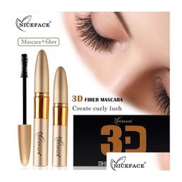 Mascara NiceFace krullend dikke wimper pomade 2 stks/set waterdichte oogmake -up 3D zijde vezel wimpers extensie natuurlijke cosmetische druppel de dhwdj