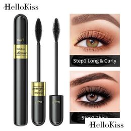 Mascara Zonnebloem Dubbel effect Waterproof Oog Zwart Volume Cosmetica Make-up Druppellevering Gezondheid Schoonheid Ogen Dhyfp